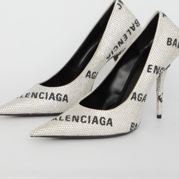 New 💯- Balenciaga Square Knife pumps in light grey  black suede calfskin All… - Picture 1 of 16